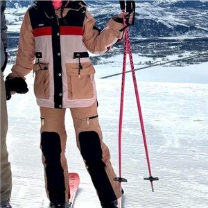 P.E Nation Tan and Black Ski Set (Jacket & Pants)